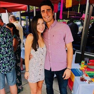 Multi colored polka dot Vestique dress